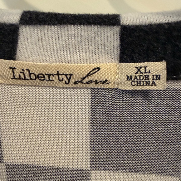 Liberty Love Black and White Checkered Sweater - Picture 3 of 3